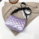Women Nylon Thread Handbag Winter Korean Fashion Pure Color Top-handle Bags