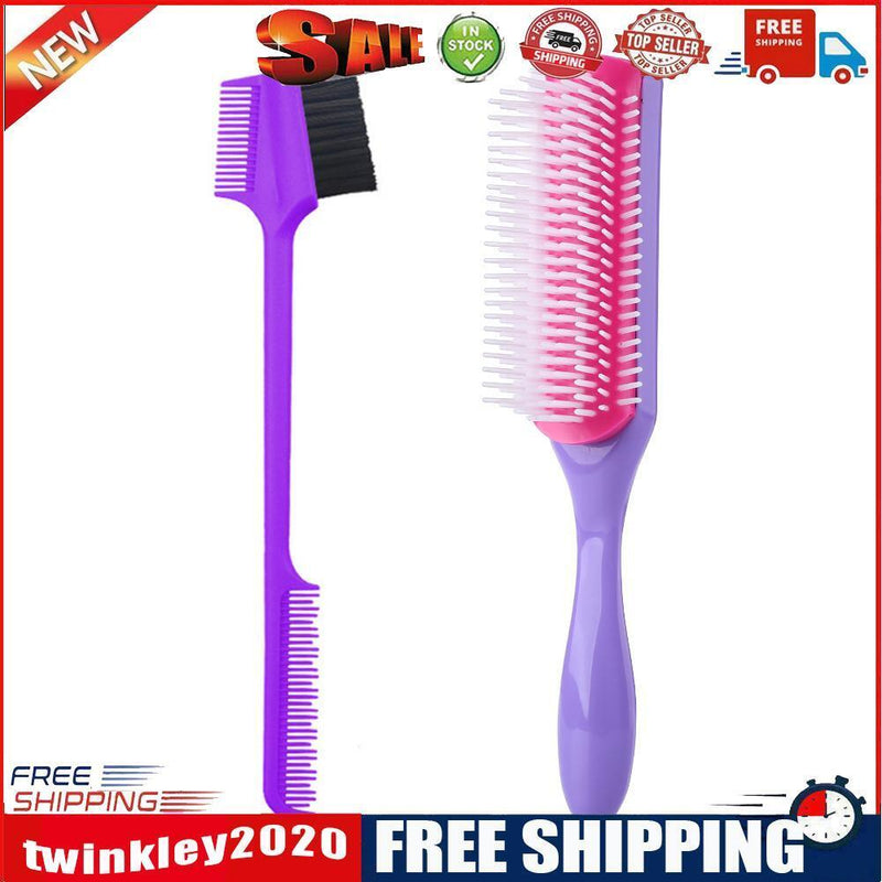 Rib Comb Edge Brush Set Double-Headed Eyebrow Brushes Hair Styling Tools
