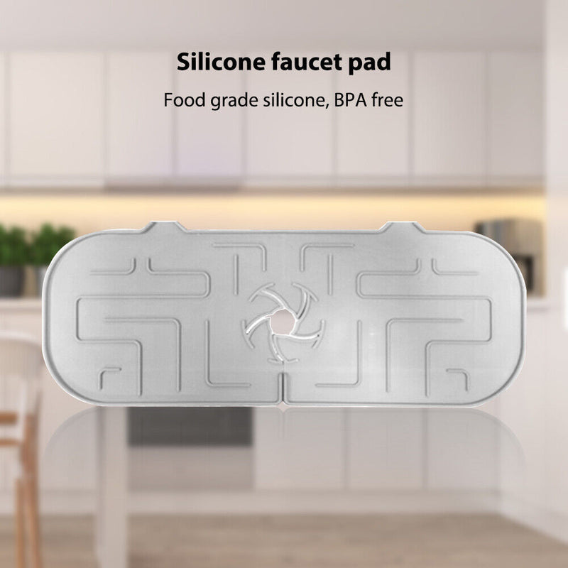 Faucet Absorbent Draining Mat Splash Guard Sink Water Drying Pad (White) Newly