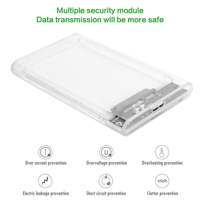 2.5 inch HDD SSD Case Enclosure Laptop SATA III to USB 3.0 Hard Drive Box