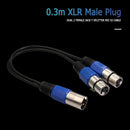 30cm 3-Pin XLR Male to Dual XLR Female Audio Microphone Cable Adapter Wire