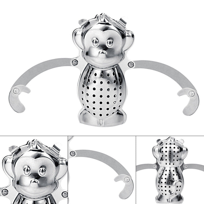 Monkey Shape Tea Infuser Loose Leaf Strainer Herbal Filter Tray Spice Newly