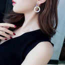 Fashion Jewelry Dangle Flicker Bright Earrings Double Round Circle Hoop