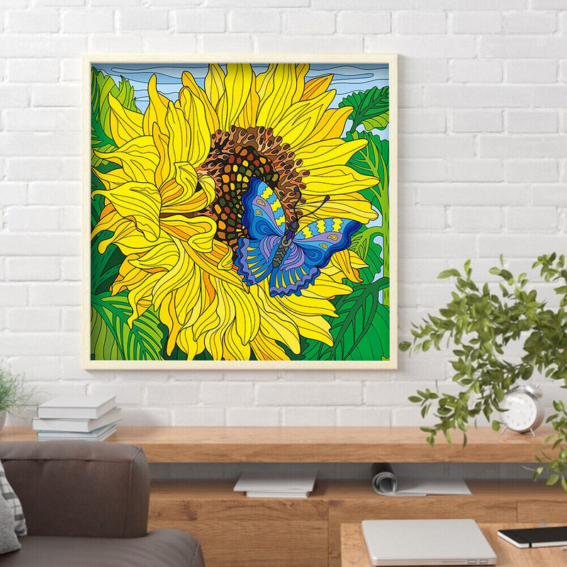 Diamond Painting Partial Special Drill Sunflower butterfly Picture of Rhin