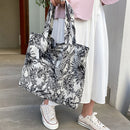 Fashion Women Forest Jacquard Canvas Shoulder Bag Large Capacity Handbags