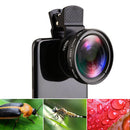 2 in 1 Lens Universal Clip 37mm Cell Phone Lens 0.45x 49UV HD Lens (Black) Newly