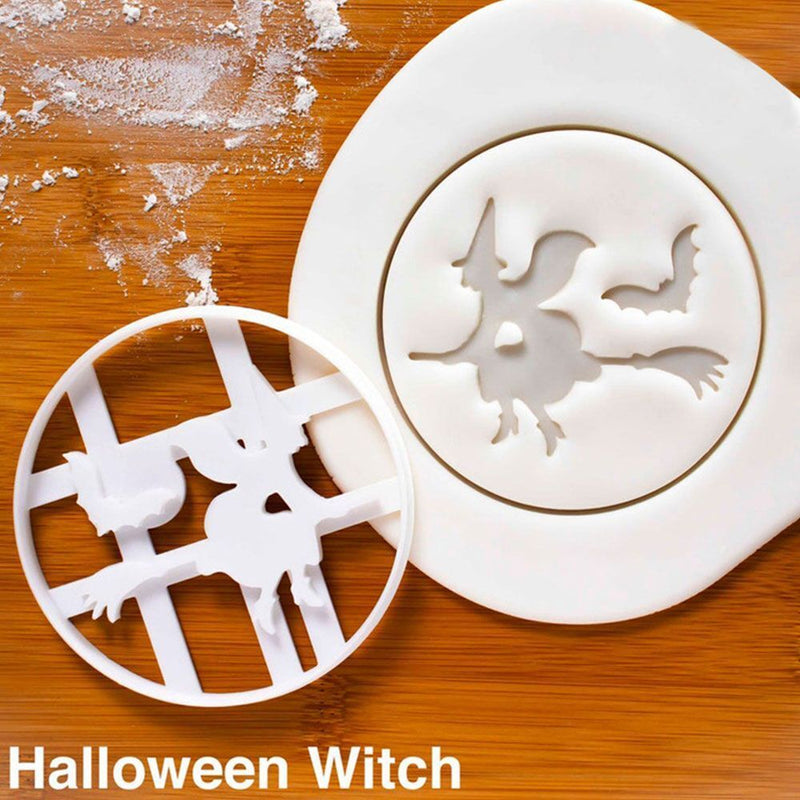Witch Cat Pumpkin Shaped Biscuit Mold Cookie Embosser Mold Halloween Party