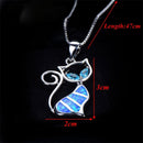 Exquisite Trendy Elegant Gift Fashion Chain Opal Necklace Cat Pendant Jewelry