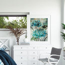Blue Flowers Paint By Numbers Kit DIY Art Frameless Picture On Canvas (B)