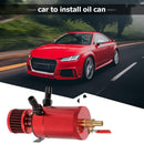 2-Port Aluminum Alloy Oil Catch Can with Breather Filter+Drain Valve (Red) Newly