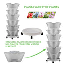 Stackable Planter Vertical Garden Tower for Strawberry (Moveable White) Newly