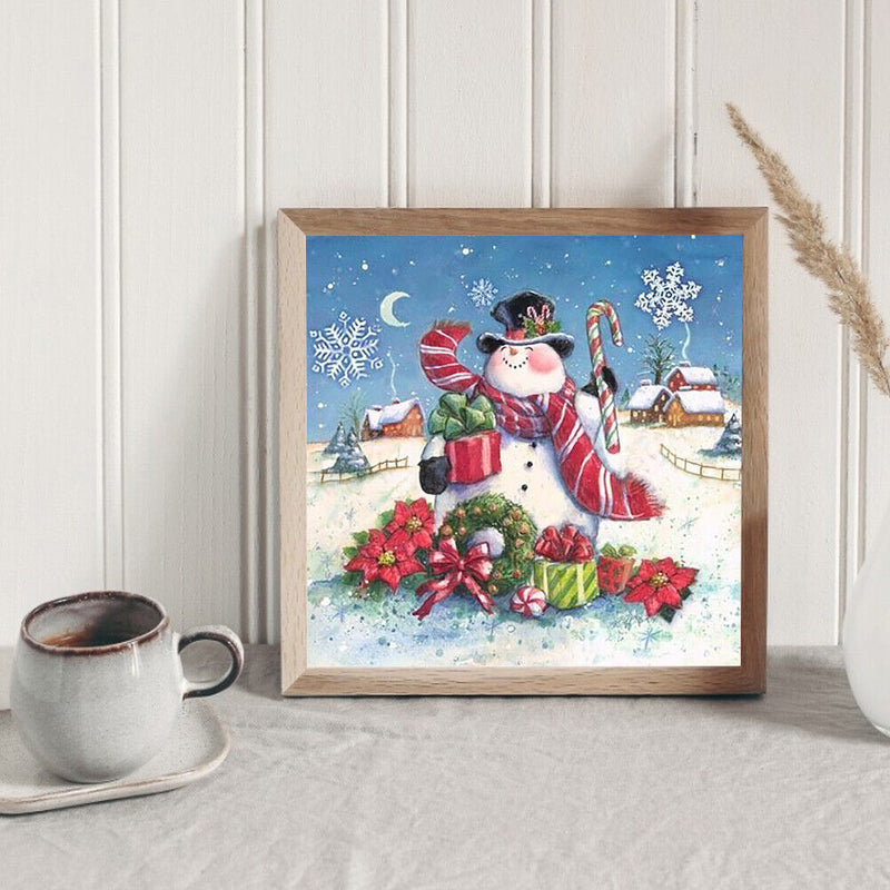Full Round Drill Diamond Painting 5D Christmas Snowman Kit Poster (LD582) Newly