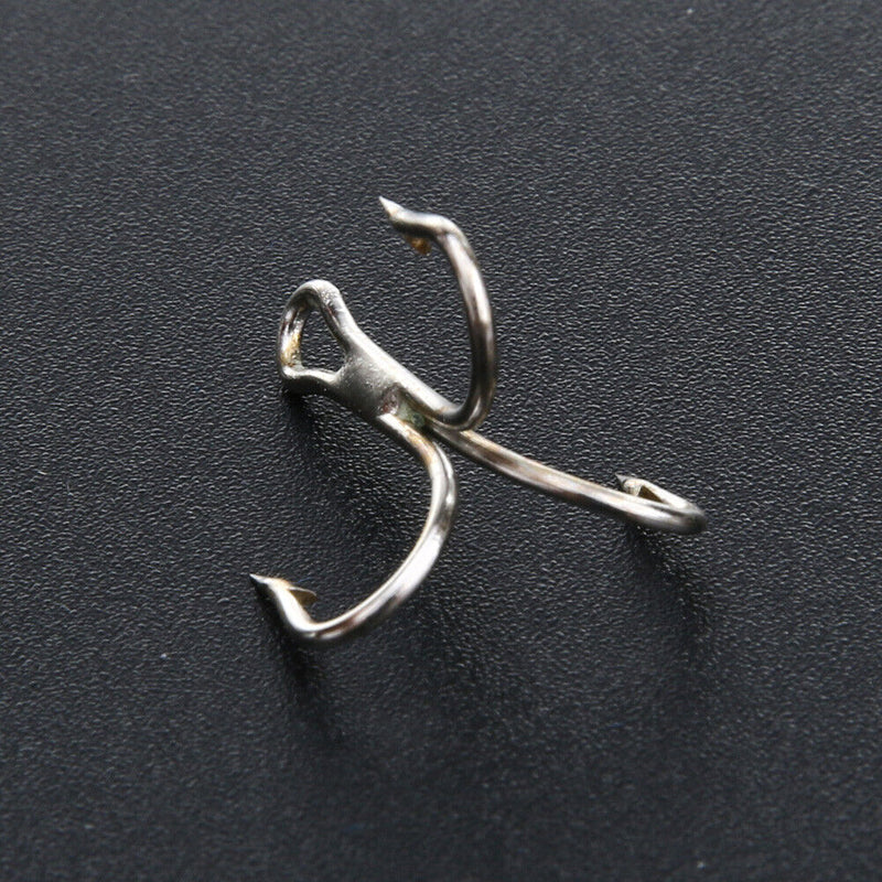 50pcs Barbed Crank Sharp Fishing Hooks Tackles with 3 Anchors (6
