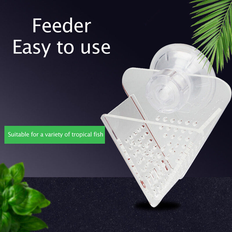 Acrylic Red Blood Worm Feed Cup Aquarium Fish Tank V Shape Food Container