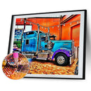 5D DIY Retro Blue Truck Diamond Painting Full Square Drill Rhinestone Pictu