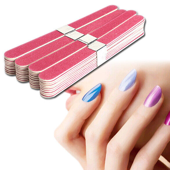 40pcs Nail Art Manicure Buffer Sanding Files Wood Crescent Sandpaper Grit