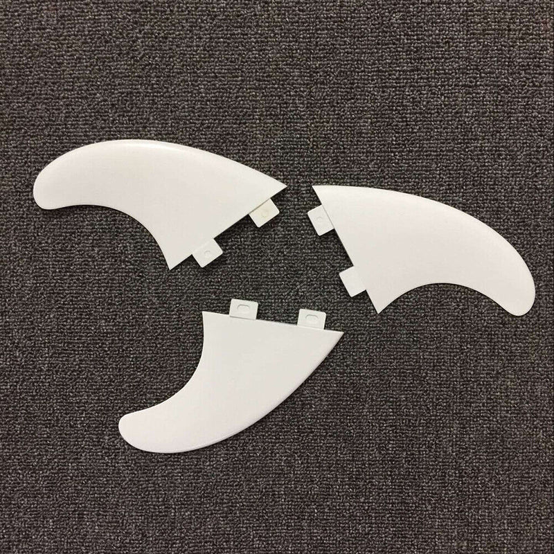 3pcs Surfboard Fin for FCS G5 Longboard Water Wave Fin Paddle Board (White)