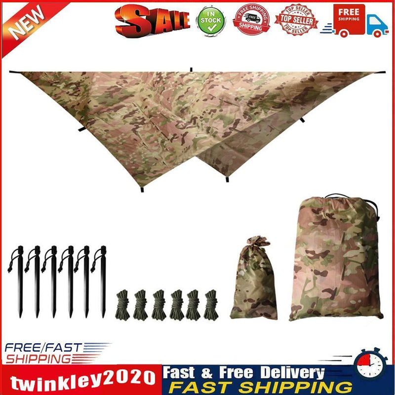 Portable Tent Awning Windproof Waterproof Camping Tarp Awning Mat (3x2.4m) Newly