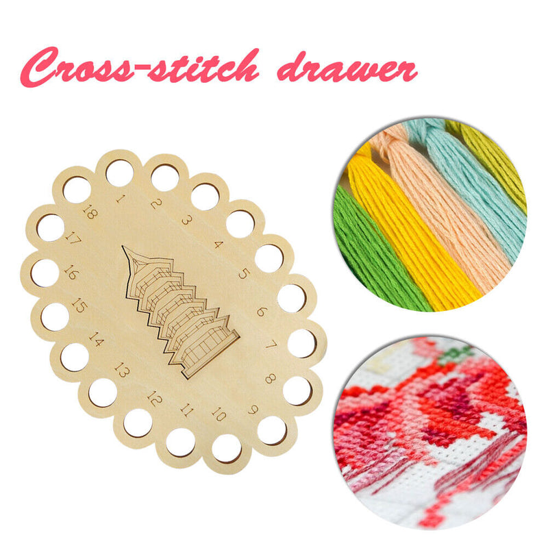 Wooden Hollow Out Cartoon Cross Stitch Threading Board Home Embroidery Holder