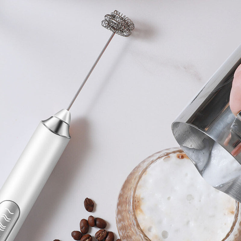 Automatic Milk Coffee Whisk Mixer Electric Egg Beater Kitchen Tool (White) Newly