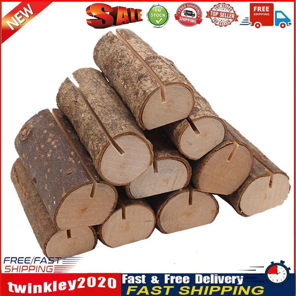 10pcs Wooden Wedding Name Place Card Holders Clip Photo Table Number Stand Newly