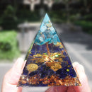 Orgonite Pyramid Amethyst Peridot Chakra Healing Energy Crystal Craft (A) Newly