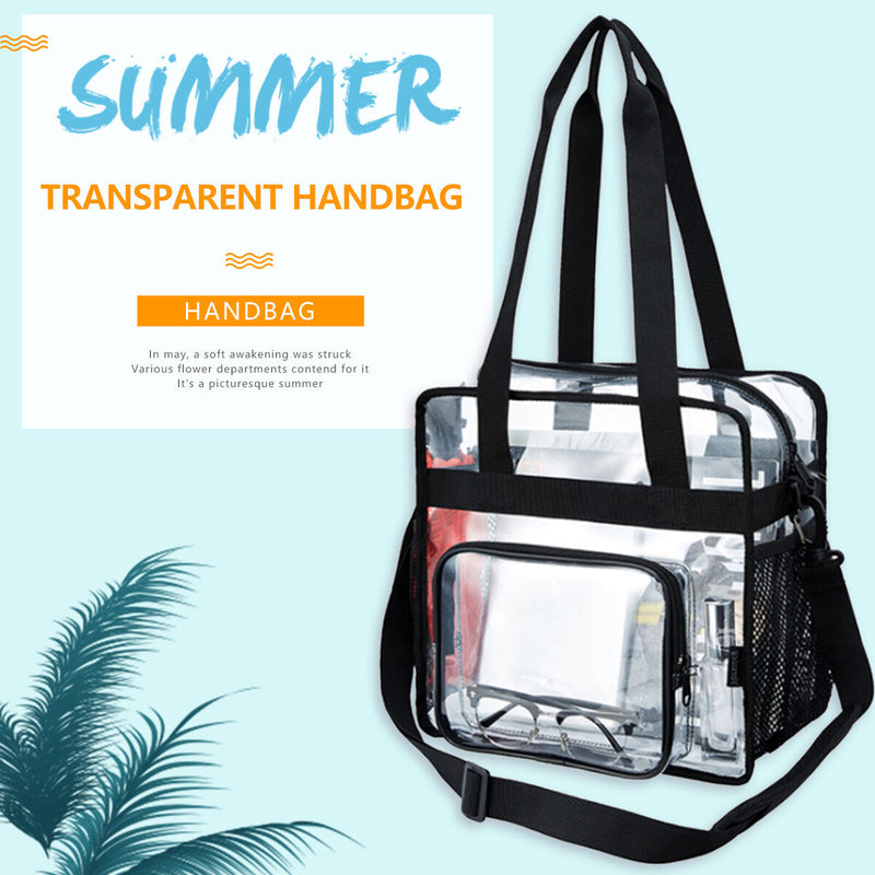 PVC transparent jelly bag large capacity transparent bag black