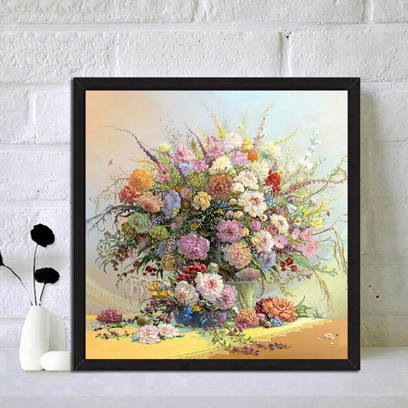 5D DIY Full Round Drill Diamond Painting Flower Bouquet Cross Stitch Embroidery