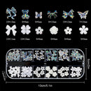 Bear Shape Multi Shaped White Flower Nail Art Charms Nail Art Rhinestones Kit