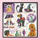 DIY Printed Canvas Cross Stitch Kits Halloween Day Animal 11CT Needlework Set