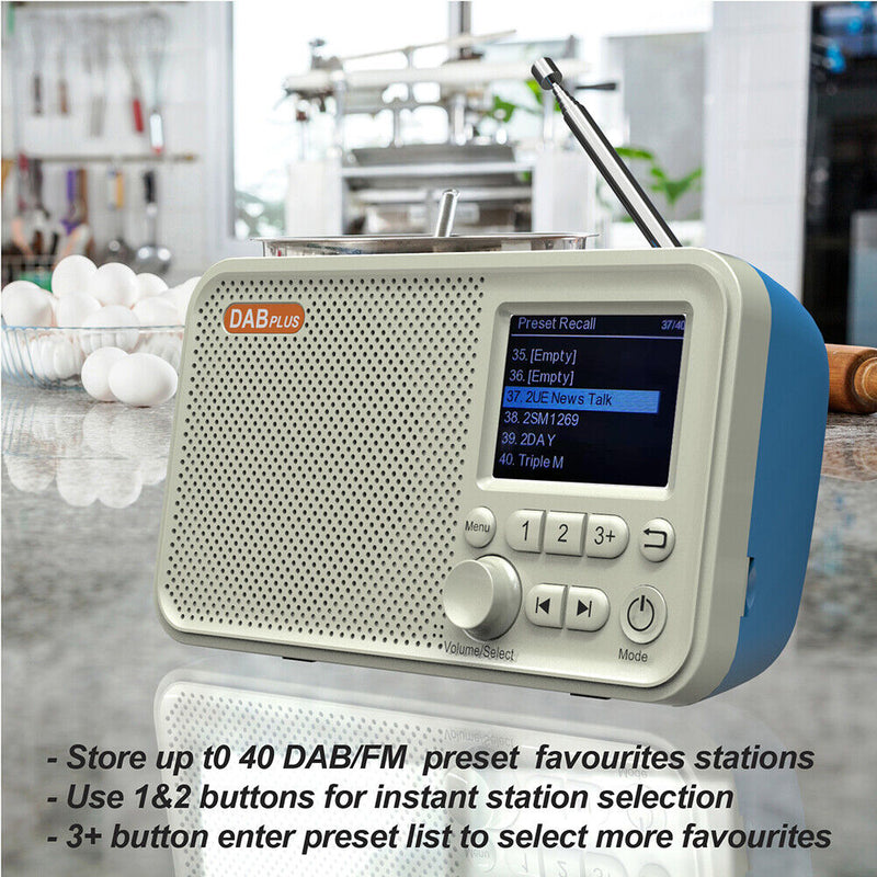 C10 2.4 inch Color LCD Screen Digital Desktop Alarm Clock DAB DAB+ FM Radio