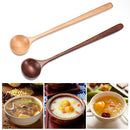 Tableware Round Mixing Long Handle Tea Spoons Soup Scoops Wooden Spoon