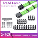 24pcs 6/8/24 Pin Cable Comb for 3.0-3.6mm PC Power Cables Wiring (Black) Newly