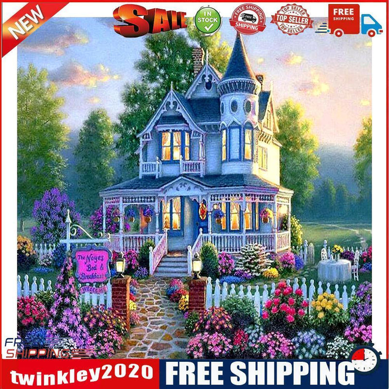 DIY Paint By Number Kit Villa Garden Landscape No Frame Home Art Decoration