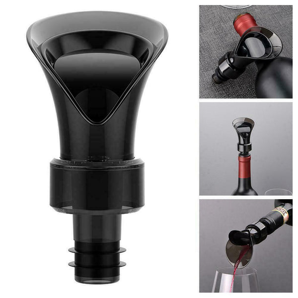 Red Wine Stopper Pourer Funnel Pouring Decanter Silicone Fresh Wine Keep L0U0
