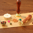 Retro Plant Pattern Wood Handle Wax Seal Stamp Post Decor Craft (Wax Seal-5