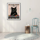 #A 5D DIY Diamond Painting Kits Full Round Drill Black Cat Poster Mosaic Picture