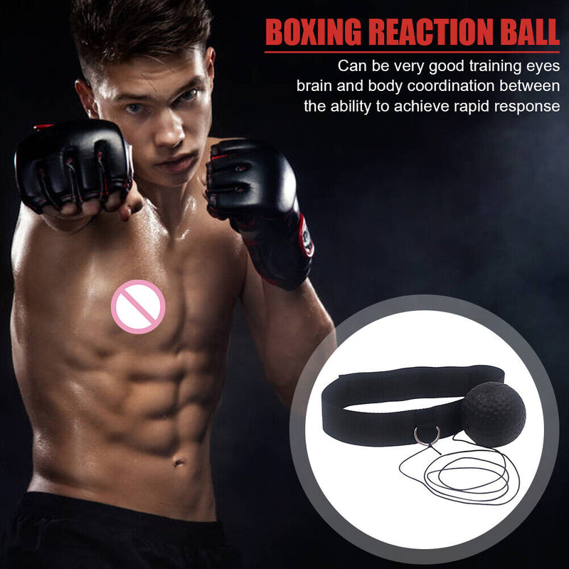 4x Muay Thai Hand Eye Training Ball Boxing Reflex Speed Ball with Headband Newly