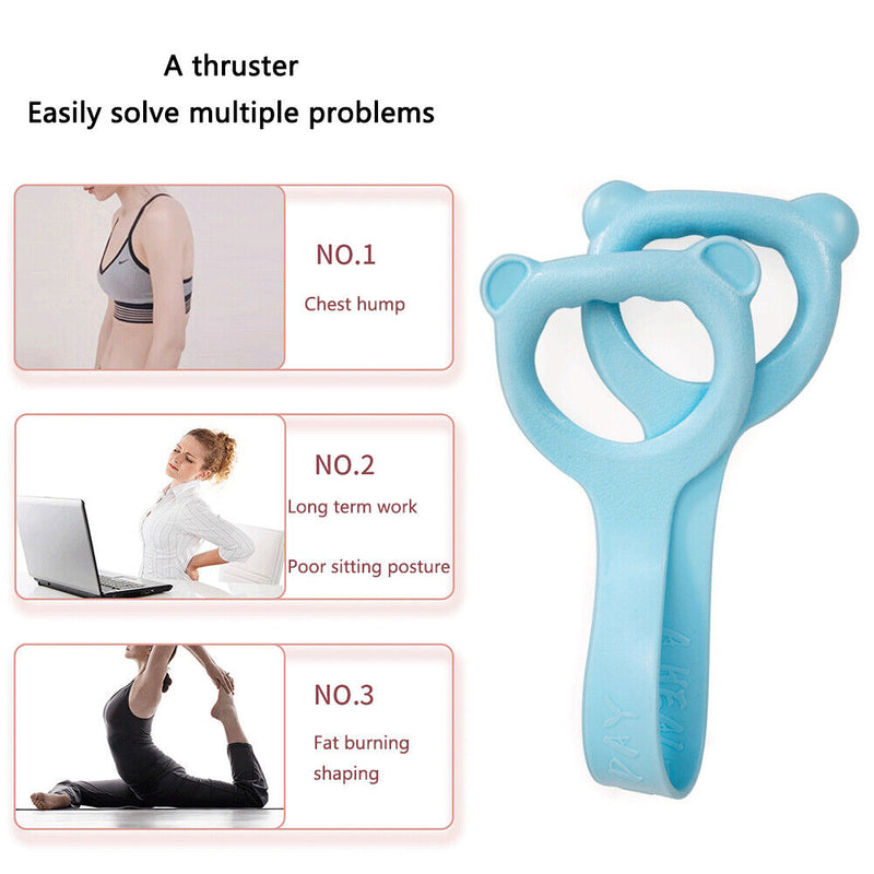 Yoga Fitness Resistance Band 8 Word Chest Expander Exercise Rope (Blue)