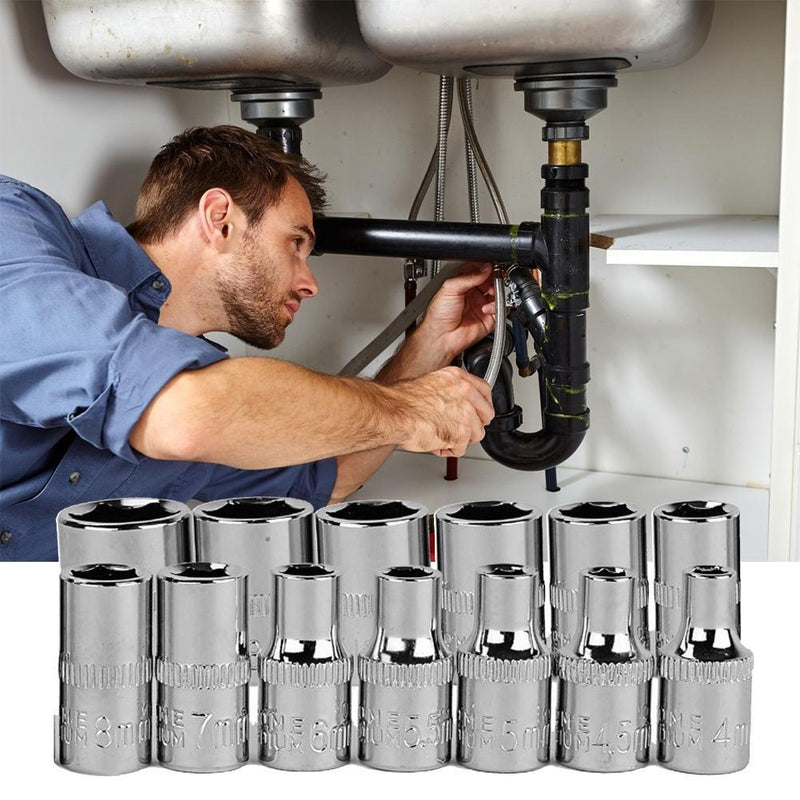 46pcs/set Chromium Vanadium Steel Combination Repair Wrench Socket Spanner