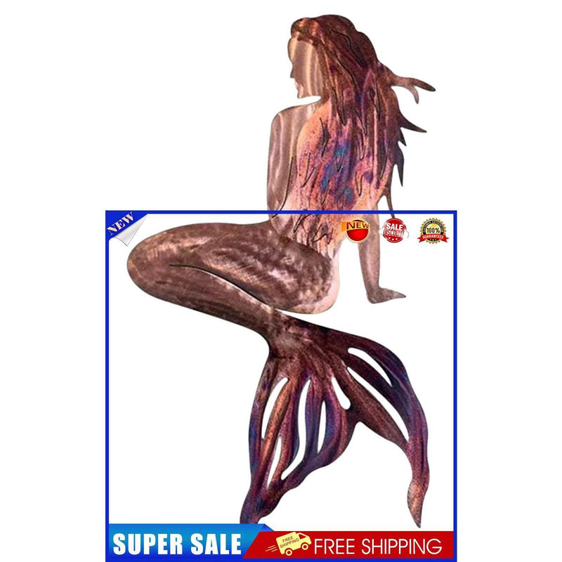 Metal Wall Art Iron Fish Tail Beauty Decor Crafts for Garden Wall (Copper)