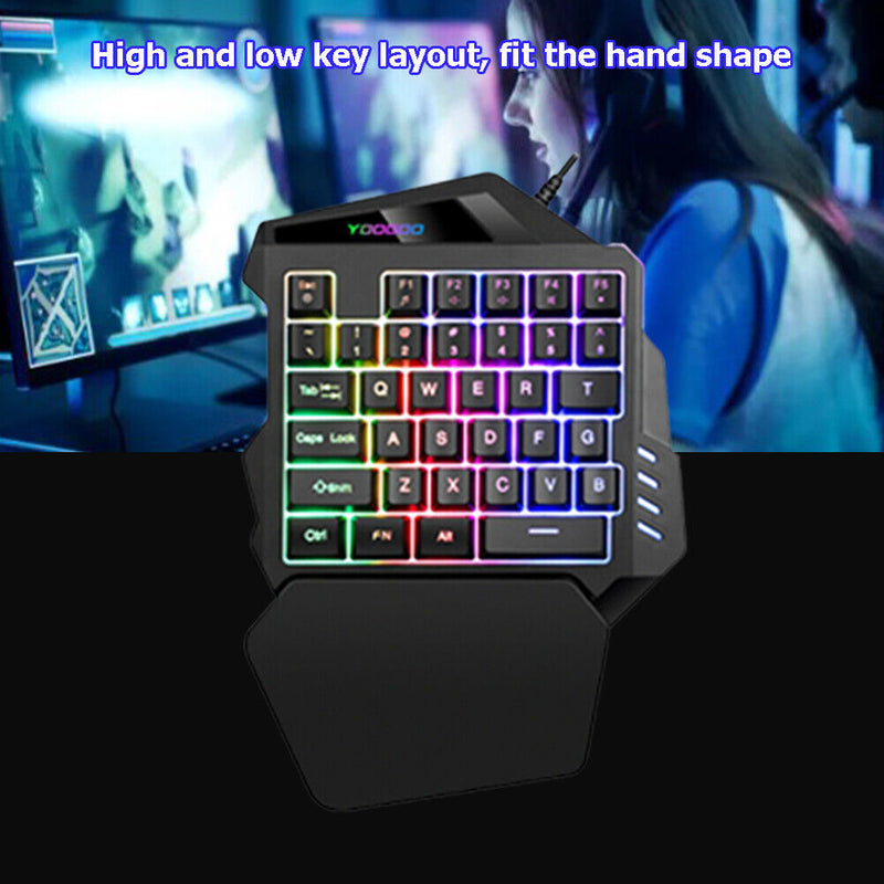 G94 One Handed Gaming Keyboard 35 Keys Wired Membrane Gaming Keypad for PC