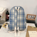 Fashion Canvas Patchwork Clear Backpack Women Large Capacity Knapsack Handbag