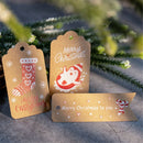 Santa Claus Kraft Paper Gift Wrapping Christmas Labels Hang Tags Kraft Tag