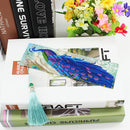 2pcs Peacock DIY Special Shaped Diamond Painting Leather Tassel Bookmark Newly