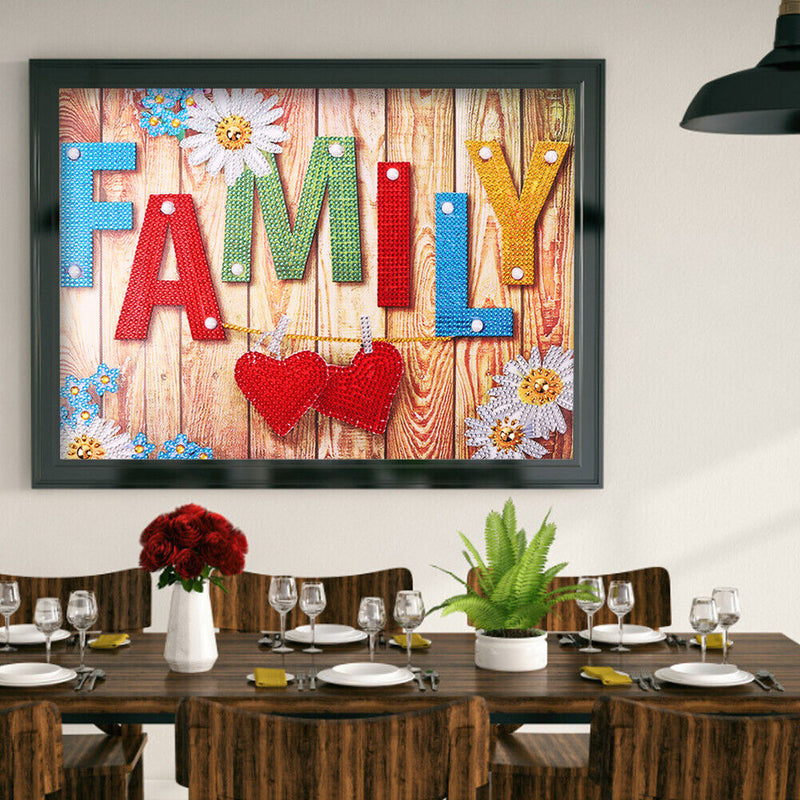DIY Part Special Shape Diamond Painting Kit 5D Text and flower Drawing Newly