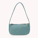 Fashion Nylon Underarm Tote Bag Women Solid Shoulder Hanbag (Blue Green)