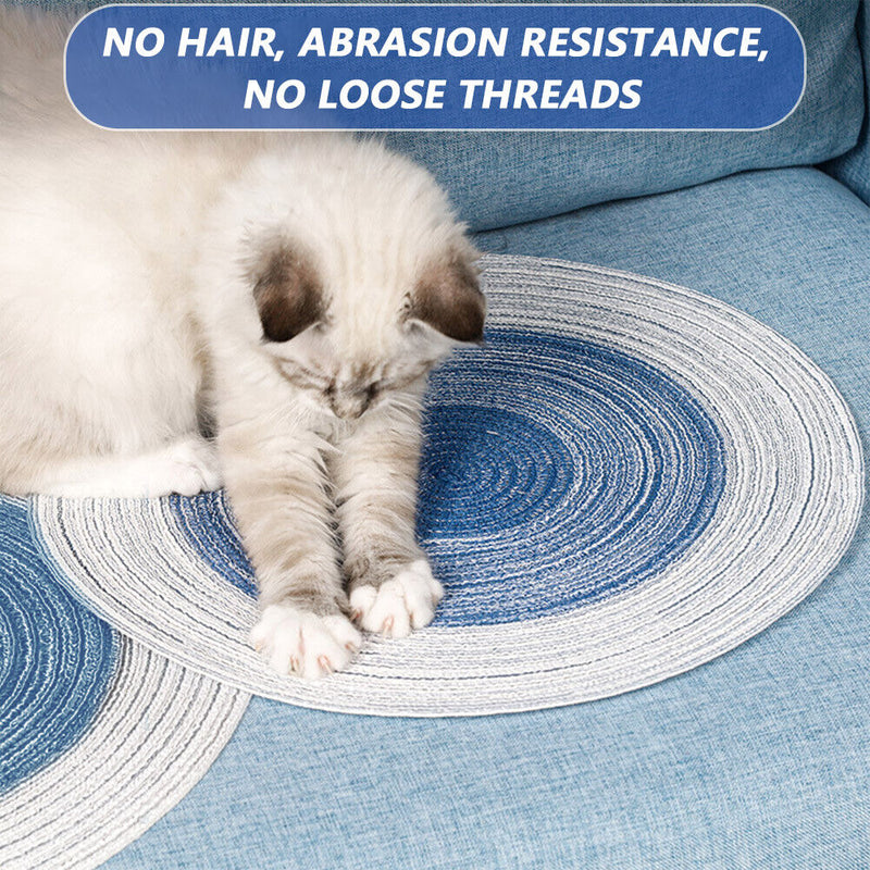 Cat Scratch Board Ramie Grinding Claw Care Mat Pet Scratcher Paw Pad (Blue)