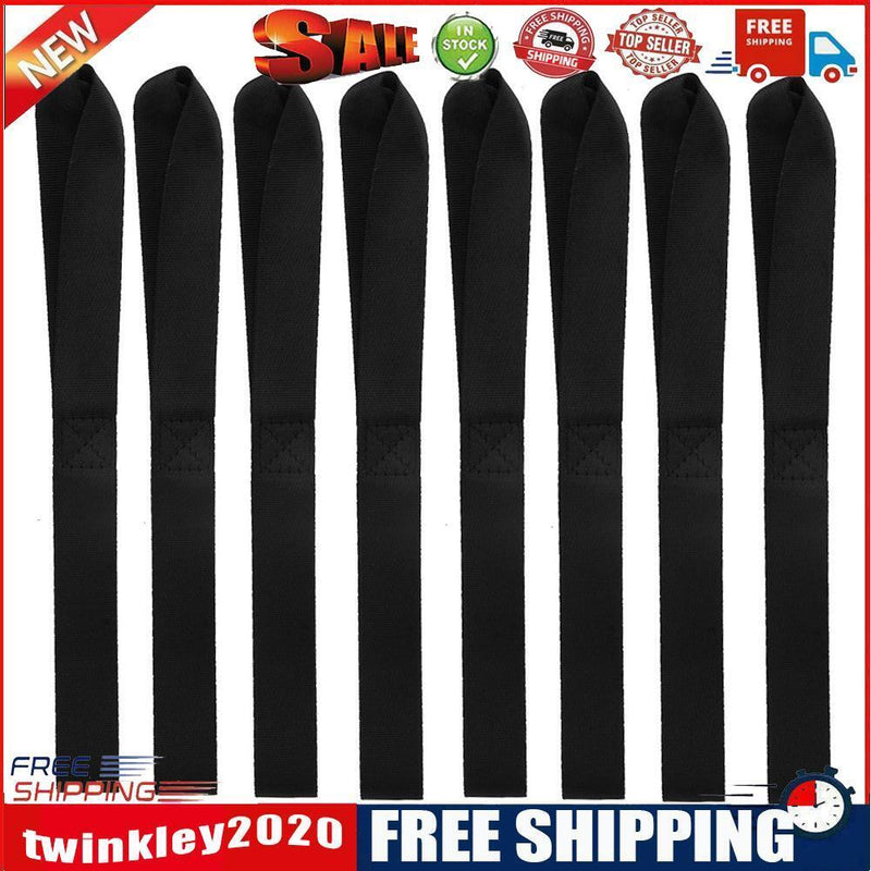 8pcs 13x1 inch Soft Loop Tie-Down Strap for Securing ATV Motorcycle (Black)