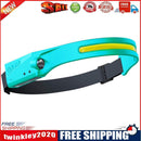 COB LED Headlamp Sensor Headlight Rechargeable Outdoor Work Light (Cyan)